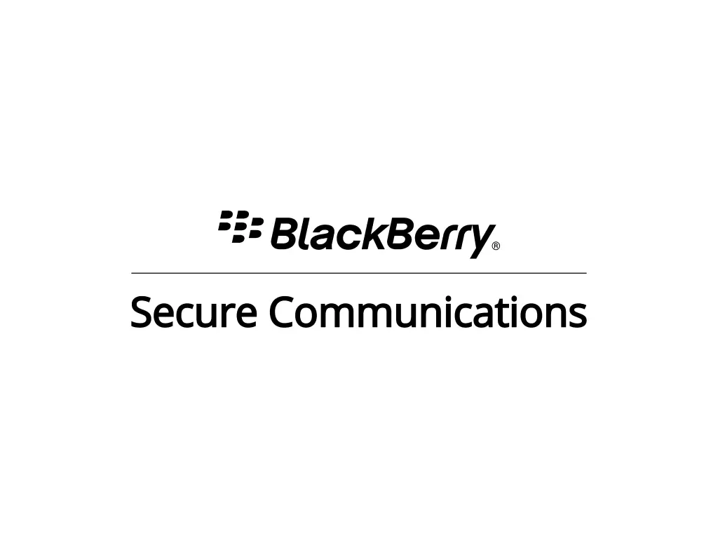 BlackBerry Secure Communications-Logo mit schwarzem Text und Designelementen